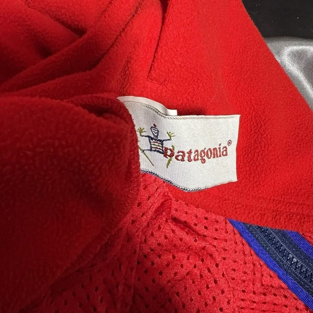 Vintage Patagonia Synchilla Fleece‎ Vest Kids Sz 10 Red Ski Winter Rare Logo 90s